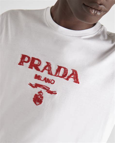 prada shirt red logo